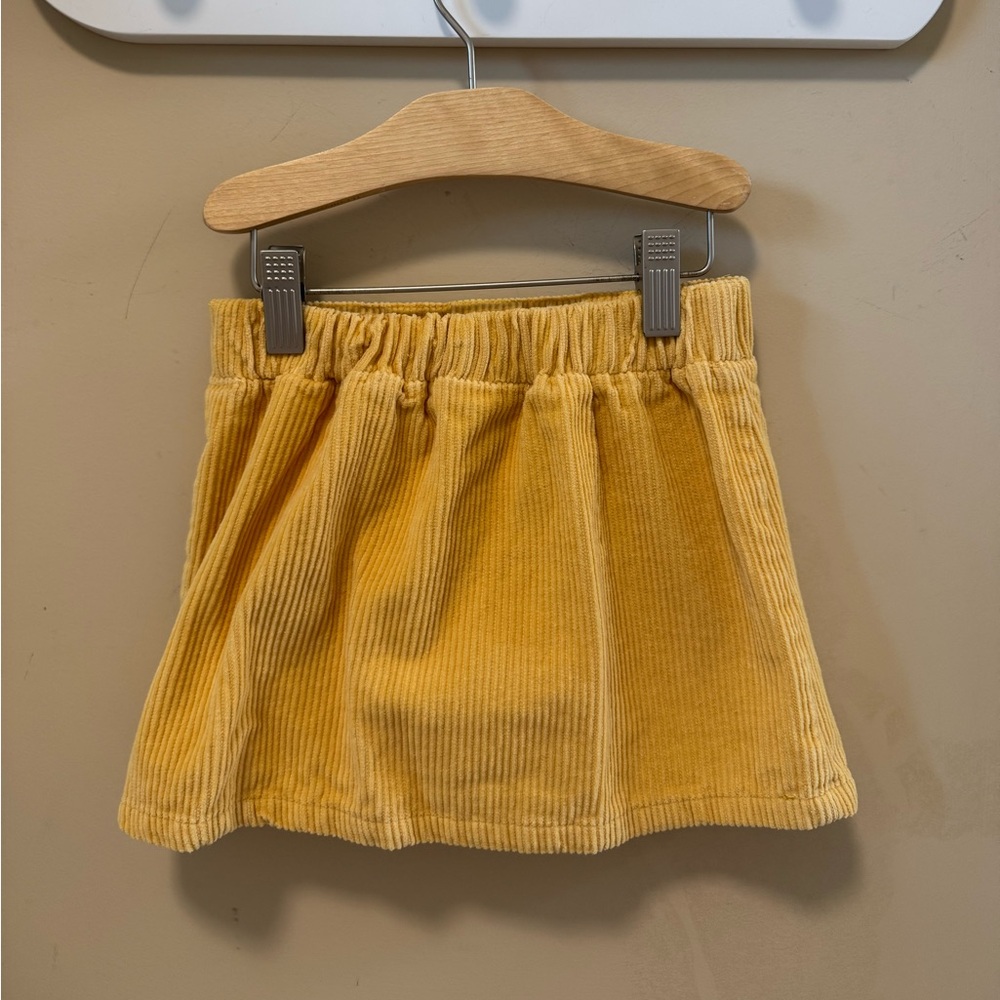 Kids Ribbed Brown Sweater and Yellow Corduroy Skirt - Picture 7 of 7